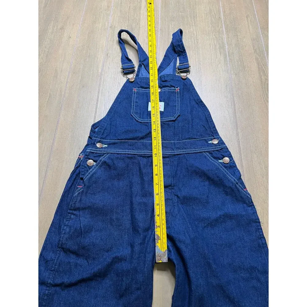 Vintage Round House Denim Overalls USA Cotton‎ Bib Carpenter Workwear Sz S/M
